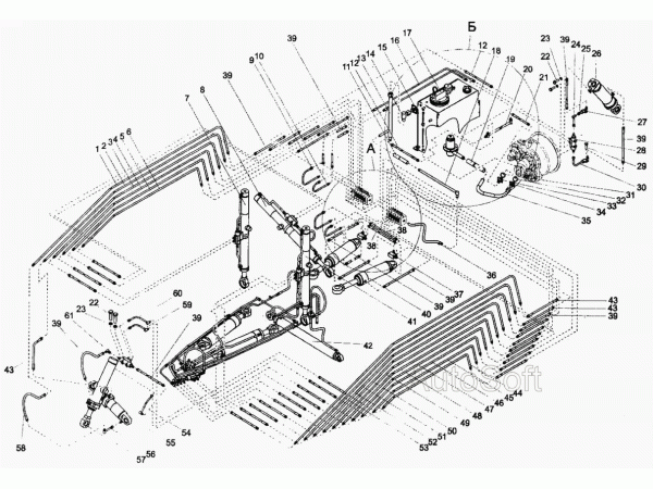 Гидросистема автогрейдера (А121.43.00.000) А-120