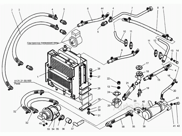 Система охлаждения и разогрева двигателя (А121.33.00.000-01) А-120