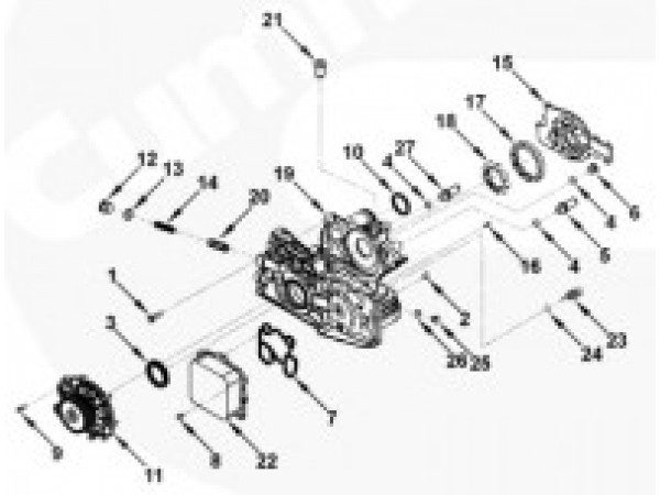 Cummins SCREW,HEX FLANGE HEAD CAP 3900627 для Cummins