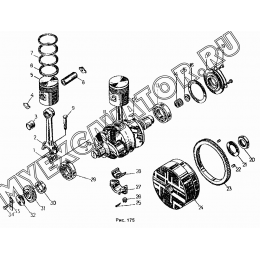 Кривошипно-шатунный механизм пускового двигателя