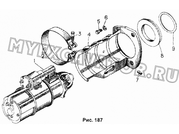 Установка стартера ЧТЗ Т-170М1.01