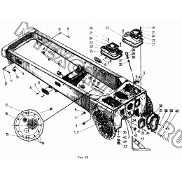 Корпус бортовых фрикционов с деталями трансмиссии