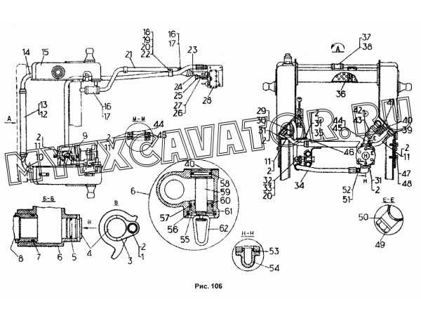 Установка гидравлической системы ЧТЗ Т-170М.01