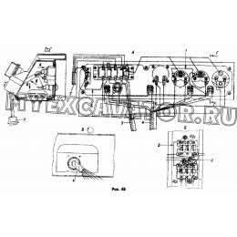 Подсоединение проводов и жгутов к щитку приборов 50-10-694СП