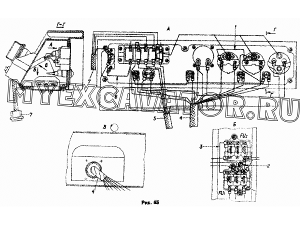 Подсоединение проводов и жгутов к щитку приборов 50-10-694СП ЧТЗ Т-170М.01