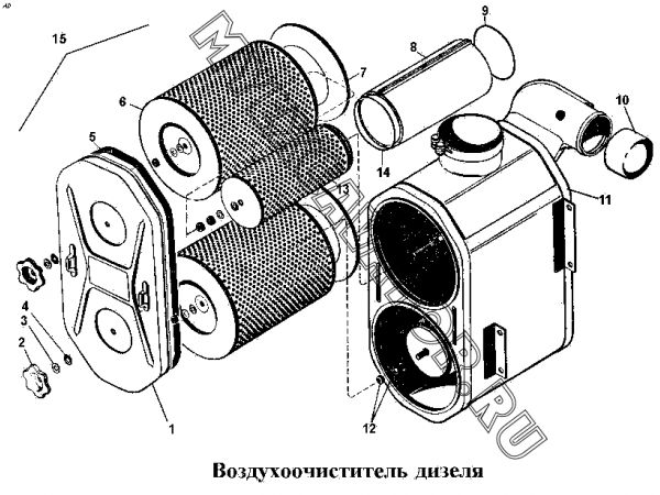 Воздухоочиститель дизеля ЧТЗ Т-170