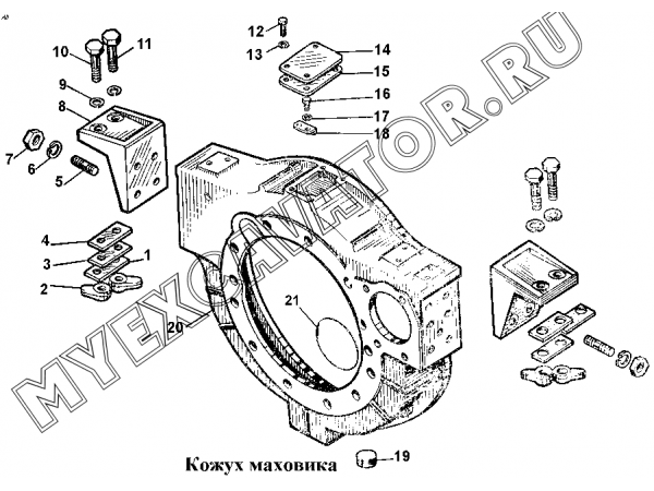 Кожух маховика ЧТЗ Т-170