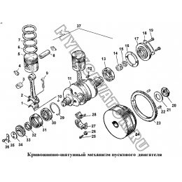 Кривошипно-шатунный механизм пускового двигателя