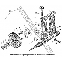 Механизм газораспределения пускового двигателя