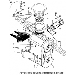 Установка воздухоочистителя дизеля