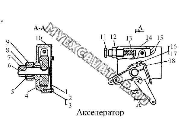 Акселератор (2) ЧТЗ Т-170