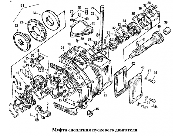 Муфта сцепления пускового двигателя ЧТЗ Т-170