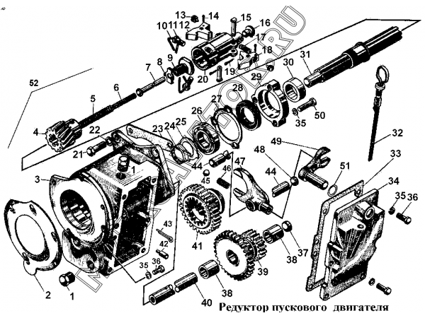 Редуктор пускового двигателя ЧТЗ Т-170