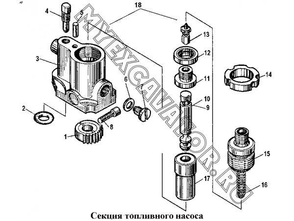 Секция топливного насоса ЧТЗ Т-170