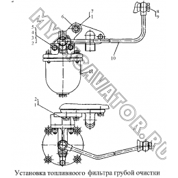 Установка топливного фильтра грубой очистки