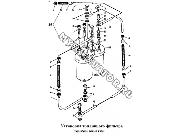 Установка топливного фильтра тонкой очистки ЧТЗ Т-170