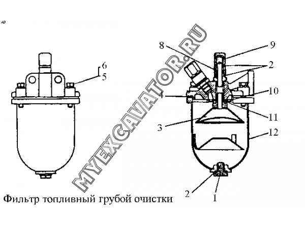 Фильтр топливный грубой очистки ЧТЗ Т-170