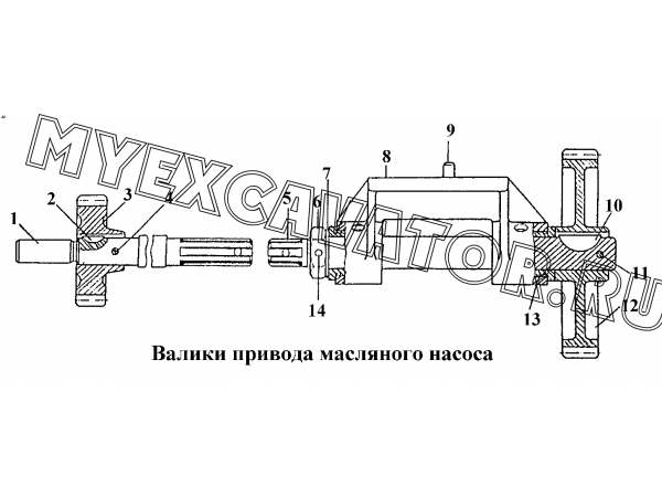 Валики привода масляного насоса ЧТЗ Т-170