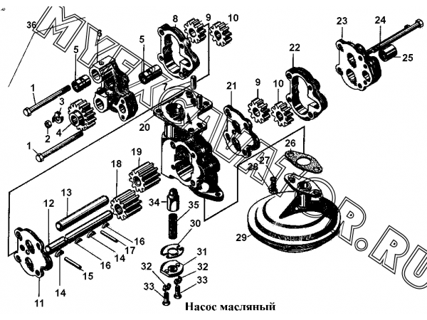 Насос масляный ЧТЗ Т-170
