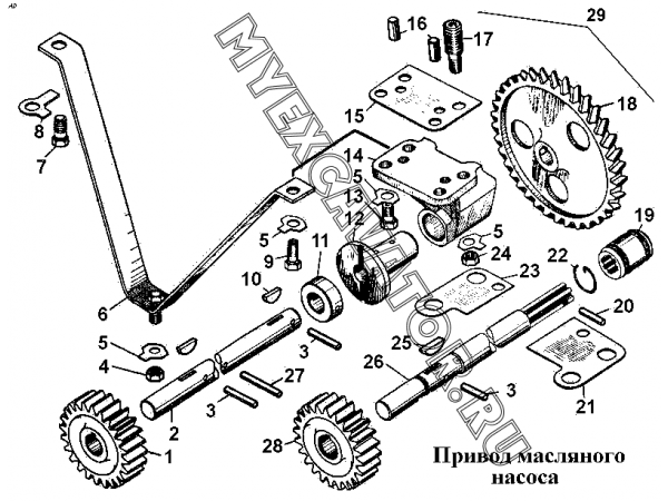 Привод масляного насоса ЧТЗ Т-170