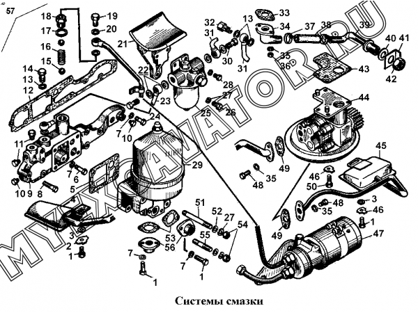 Системы смазки ЧТЗ Т-170