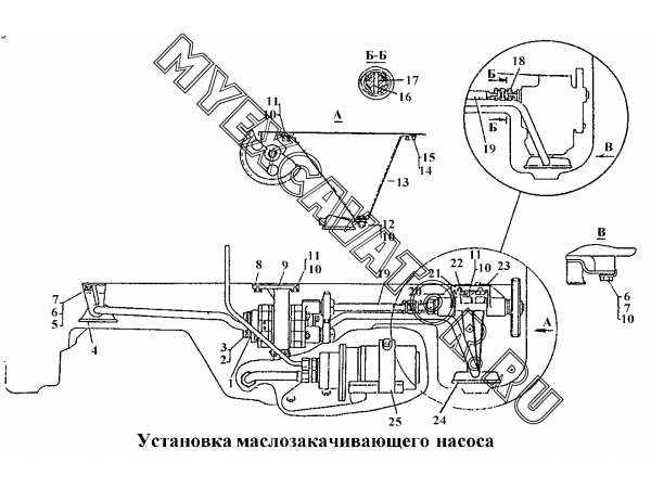 Установка маслозакачивающего насоса ЧТЗ Т-170