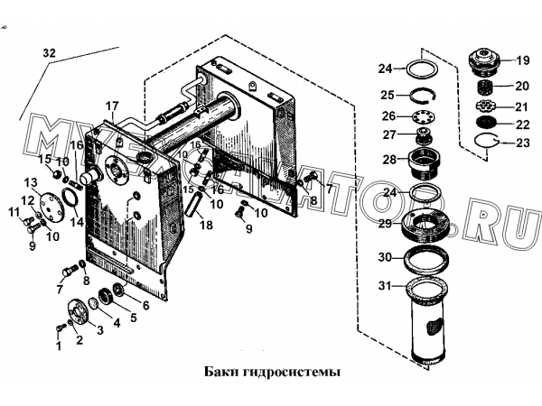 Баки гидросистемы ЧТЗ Т-170