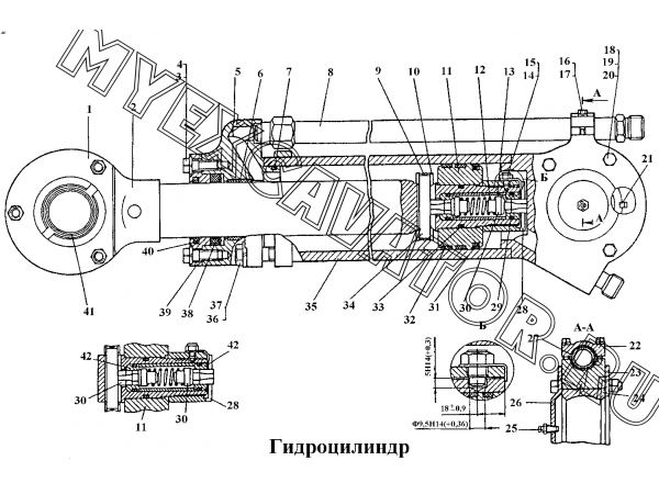 Гидроцилиндр ЧТЗ Т-170