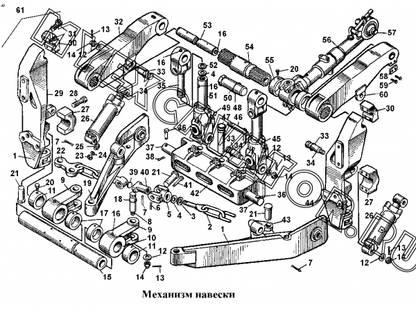 Механизм навески ЧТЗ Т-170