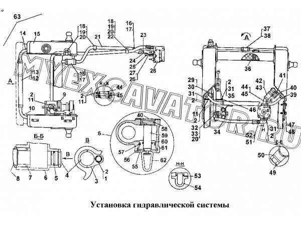 Установка гидравлической системы ЧТЗ Т-170