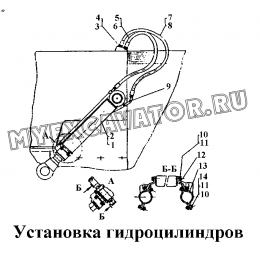 Установка гидроцилиндров