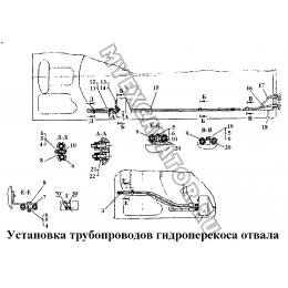 Установка трубопроводов гидроперекоса отвала