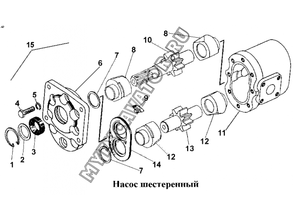 Насос шестеренный ЧТЗ Т-170