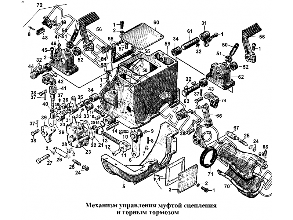 Муфта сцепления схема т 130