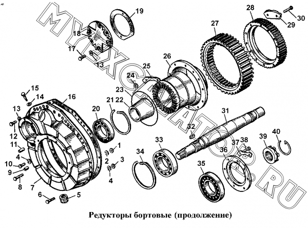 Редукторы бортовые (2) ЧТЗ Т-170