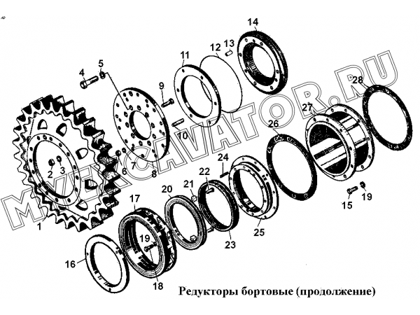 Редукторы бортовые (4) ЧТЗ Т-170