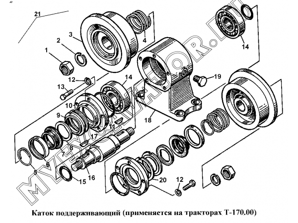 Каток поддерживающий (применяются на тракторах Т-170.00) ЧТЗ Т-170