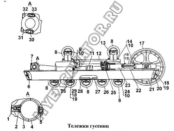 Тележки гусениц (2) ЧТЗ Т-170