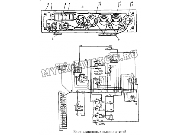 Блок клавишных выключателей ЧТЗ Т-170