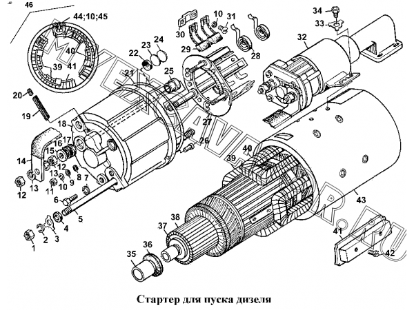 Стартер для пуска дизеля ЧТЗ Т-170