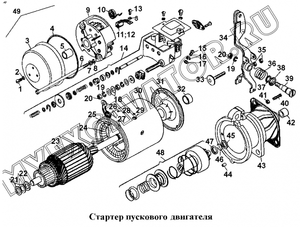 Стартер пускового двигателя ЧТЗ Т-170