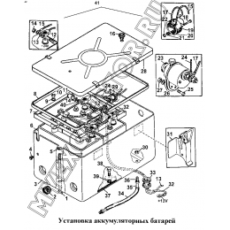 Установка аккумуляторных батарей