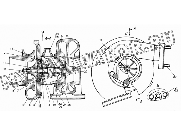 Турбокомпрессор TKP 8,5C ЧТЗ Т-10