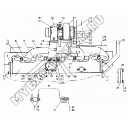 Установка коллекторов (для дизелей с турбокомпрессором ТКР 8,5С и электрофакельным устройством (ЭФУ))