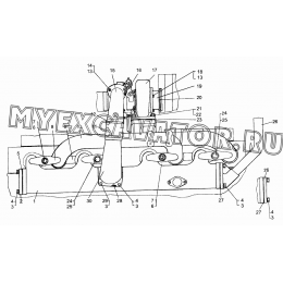 Установка коллекторов (для дизелей с турбокомпрессором ТКР 8,5С)