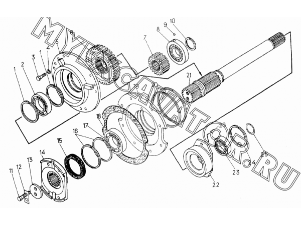 Вал с деталями ЧТЗ Т-10