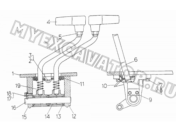 Механизм управления поворотом ЧТЗ Т-10