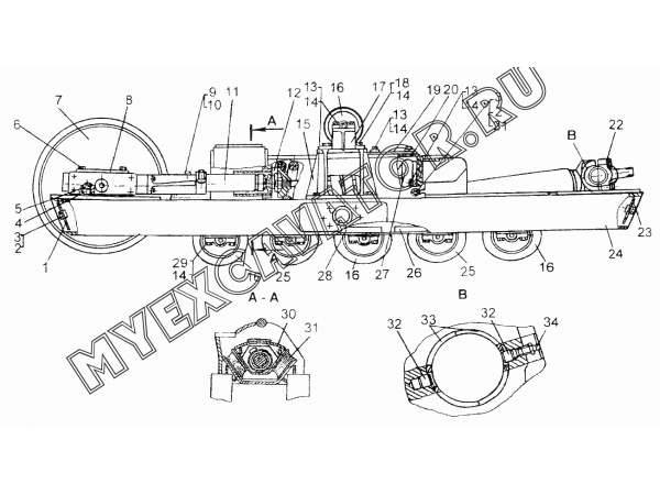 Тележки (для облегченного трактора с балкой) ЧТЗ Т-10