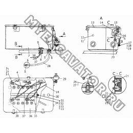 Установка аккумуляторных батарей (для трактора с механической трансмиссией с пусковым двигателем)