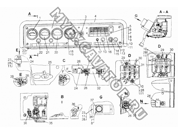 Щиток приборов ЧТЗ Т-10